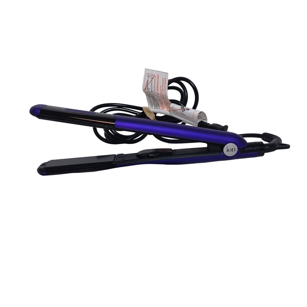 Ion Flat Iron 1" Professional Hair Straightener Purple/Black Tested Works